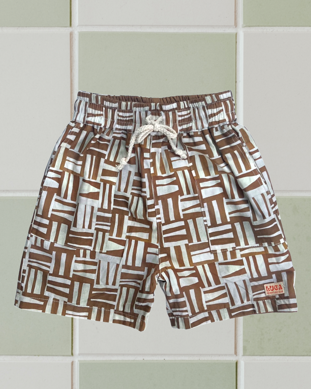 Brown Aztec Reversible Shorts