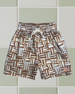 Brown Aztec Reversible Shorts